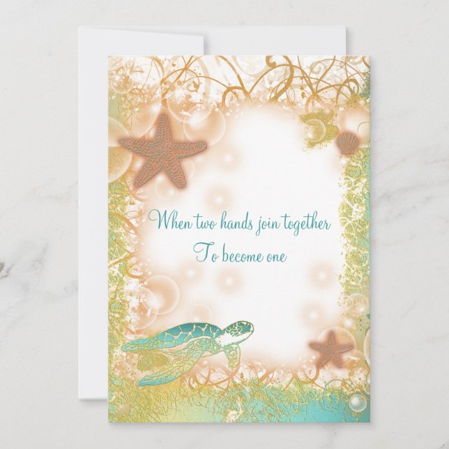 Invitación fiesta elegante de boda de playa (Anverso)