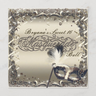 Invitación Fiesta elegante de bolas de oro blanco