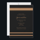 Invitación Fiesta elegante de bronce negro<br><div class="desc">Personalizar esta elegante invitación para cualquier evento.</div>