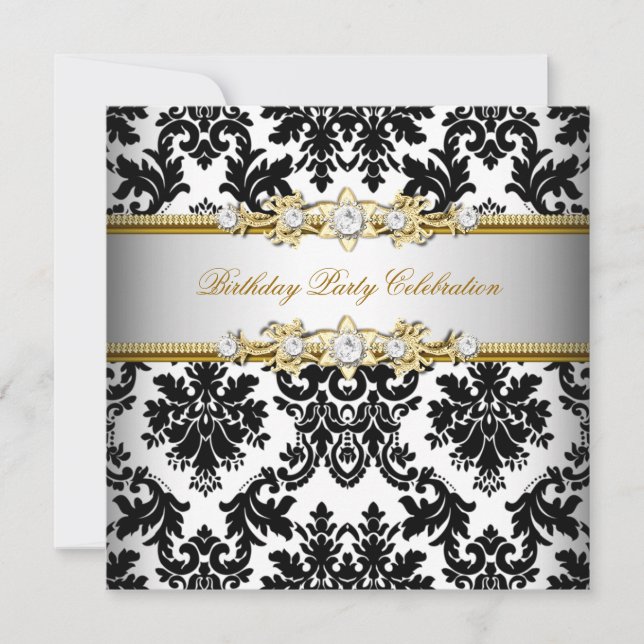 Invitación Fiesta elegante de crema plateada de oro blanco ne (Anverso)
