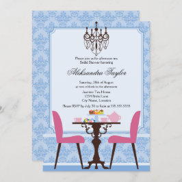 Invitación Fiesta elegante de Damasco y té candelabro