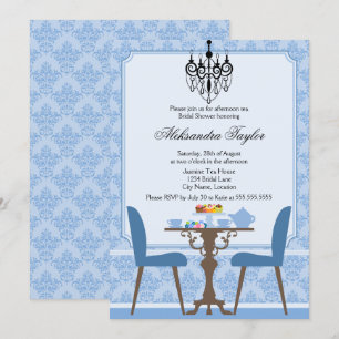 Invitación Fiesta elegante de Damasco y té candelabro