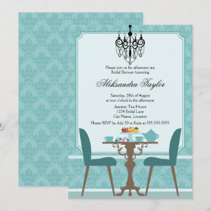 Invitación Fiesta elegante de Damasco y té candelabro