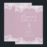 Invitación Fiesta Elegante de Dulces 16 con Encaje Rosa Polvo<br><div class="desc">Personalizar para cualquier evento</div>
