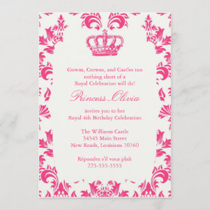 Invitación Fiesta elegante de la princesa cumpleaños