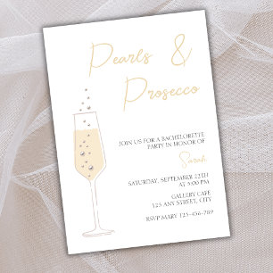 Invitación Fiesta Elegante De Las Perlas Y El Prosecco