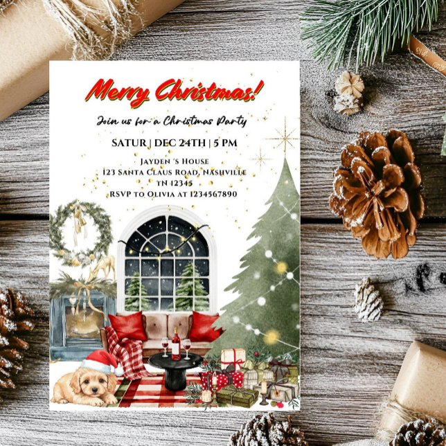 Invitación Fiesta elegante de Navidad y vacaciones (Subido por el creador)