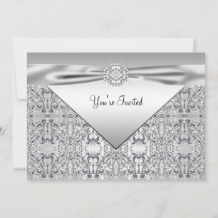 Invitación Fiesta elegante de plata para cualquier ocasión