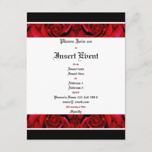 Invitación Fiesta elegante de rosa rojo negro