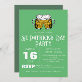 Invitación Fiesta elegante de San Patricio del trébol verde