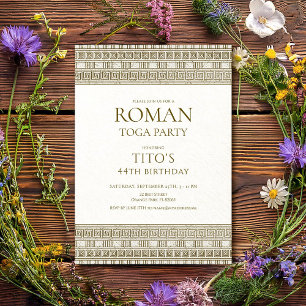 Invitación Fiesta elegante de toga romana con elementos de pi