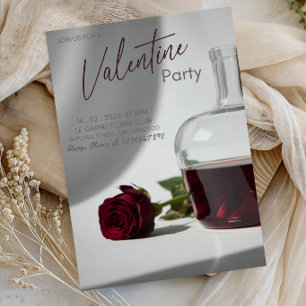 Invitación Fiesta elegante de vino y rosas para el día de San