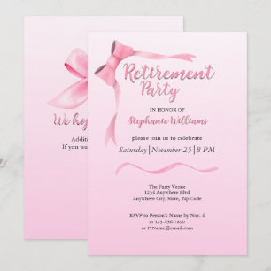 Invitación fiesta elegante del arco rosado de la jubilación d