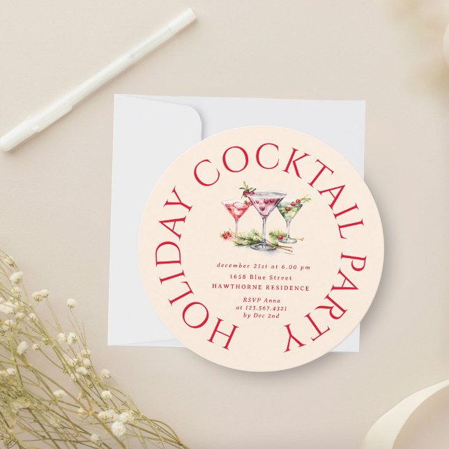 Invitación Fiesta elegante del cóctel de navidades (Subido por el creador)