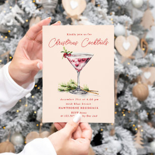 Invitación Fiesta elegante del cóctel de navidades