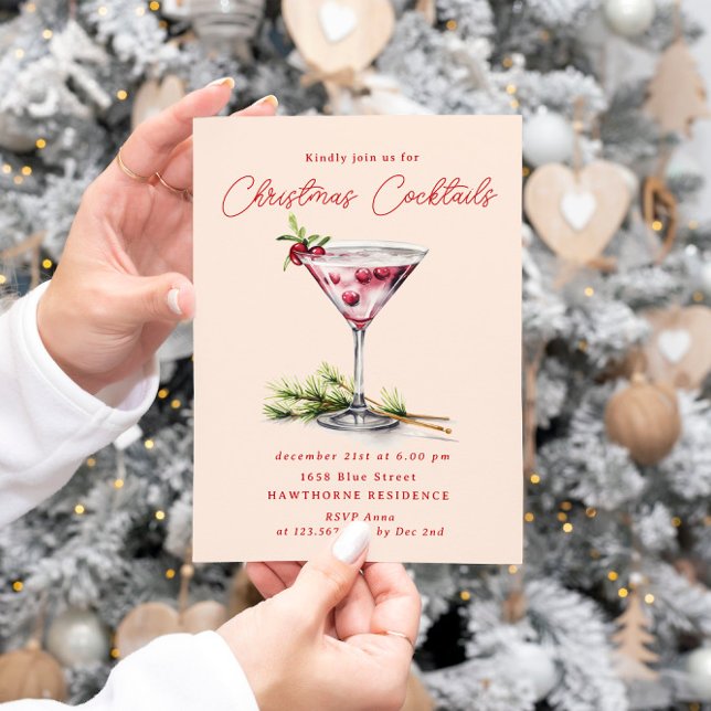Invitación Fiesta elegante del cóctel de navidades (Subido por el creador)