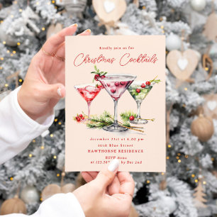 Invitación Fiesta elegante del cóctel de navidades