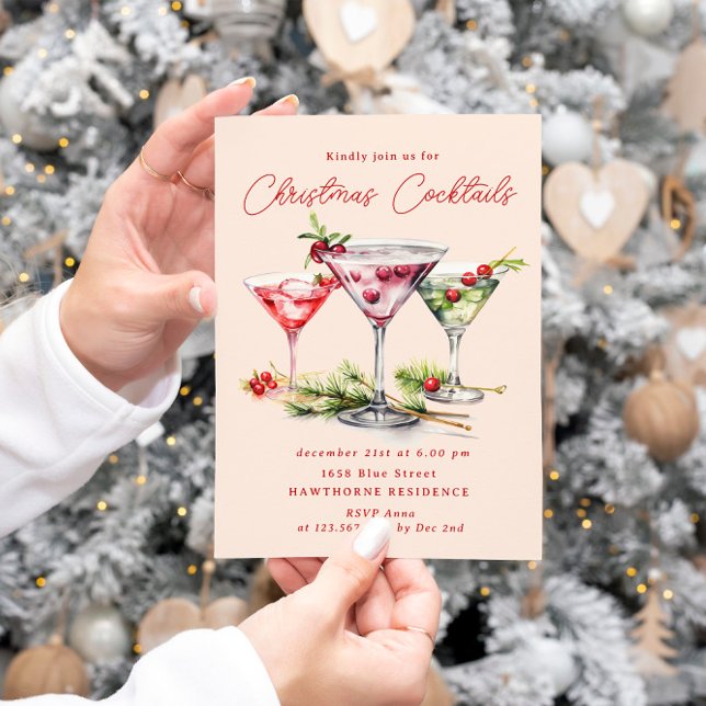 Invitación Fiesta elegante del cóctel de navidades (Subido por el creador)