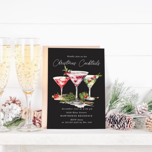 Invitación Fiesta elegante del cóctel de navidades (Subido por el creador)