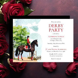 Invitación Fiesta Elegante del Derby de Jockey y Caballo de C