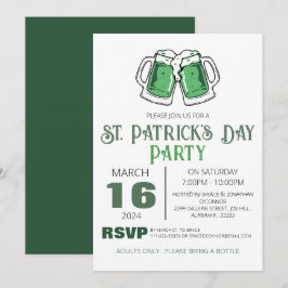 Invitación Fiesta elegante del día de San Patricio con trébol