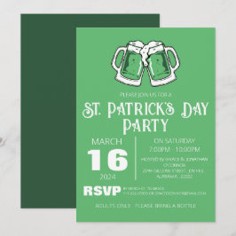 Invitación Fiesta elegante del día de San Patricio con trébol
