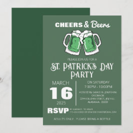 Invitación Fiesta elegante del Día de San Patricio con trébol