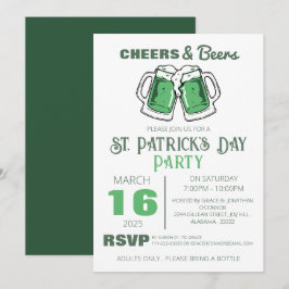 Invitación Fiesta elegante del día de San Patricio con trébol