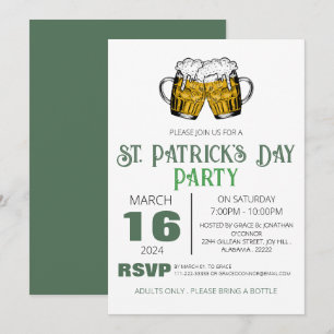 Invitación Fiesta elegante del Día de San Patricio del trébol