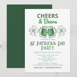 Invitación Fiesta elegante del día de San Patricio del trébol