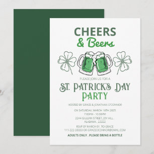 Invitación Fiesta elegante del día de San Patricio del trébol