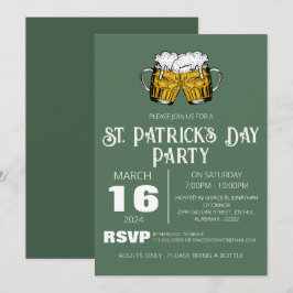 Invitación Fiesta elegante del día de San Patricio del trébol