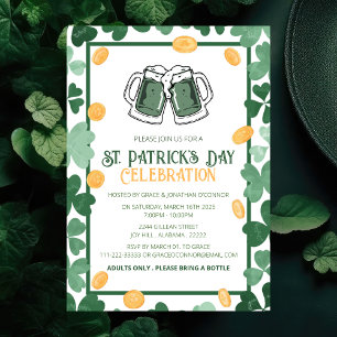 Invitación Fiesta elegante del Día de San Patricio del trébol