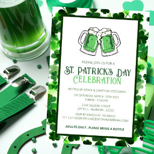 Invitación Fiesta elegante del día de San Patricio del trébol