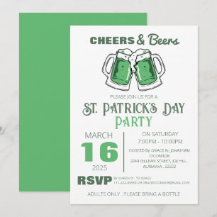 Invitación Fiesta elegante del día de San Patricio del trébol