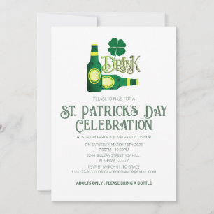 Invitación Fiesta elegante del Día de San Patricio del trébol