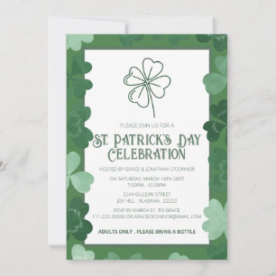 Invitación Fiesta elegante del Día de San Patricio del trébol