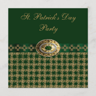 Invitación Fiesta elegante del día de St Patrick del verde y