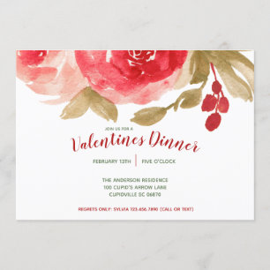 Invitación Fiesta elegante del el día de San Valentín del