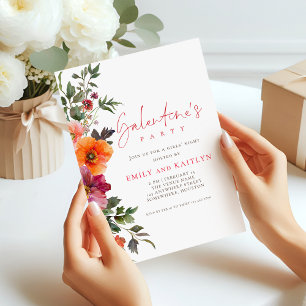 Invitación Fiesta elegante Florals Galentines