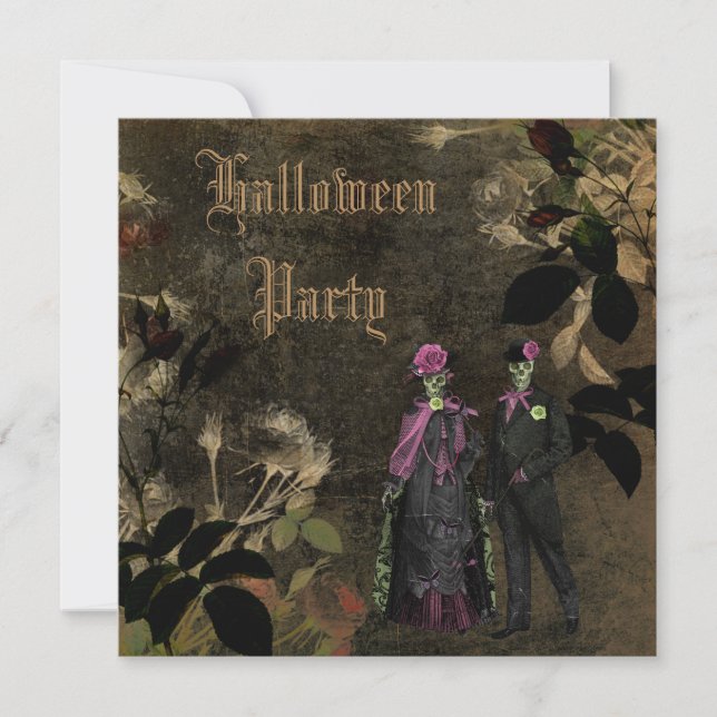 Invitación Fiesta elegante lamentable elegante de Halloween (Anverso)