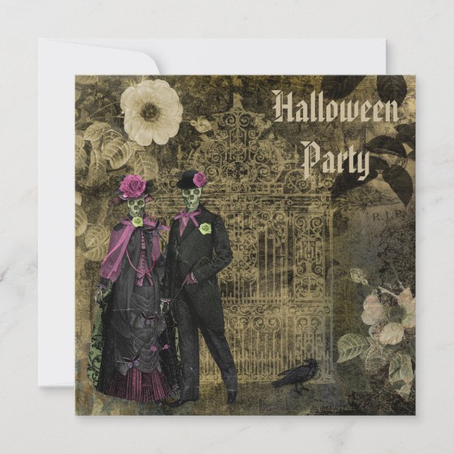 Invitación Fiesta elegante lamentable elegante de Halloween (Anverso)