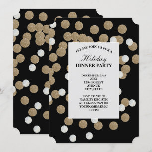 Invitación fiesta elegante moderna de vacaciones de confeti d
