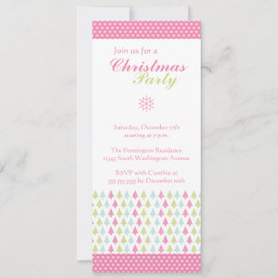 Invitación Fiesta elegante y moderno de árboles de Navidad ro