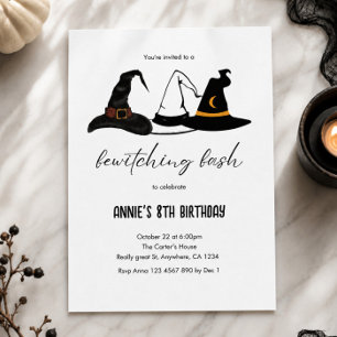 Invitación Fiesta Embrujadora Cumpleaños Bruja Halloween Gorr