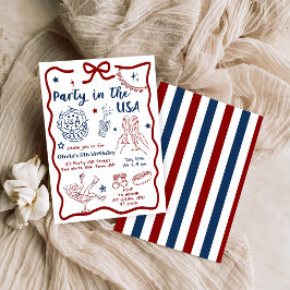 Invitación Fiesta en el cumpleaños de USA