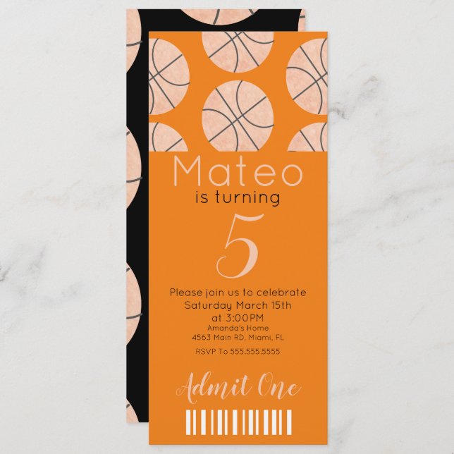 Invitación Fiesta en el estilo de tickets del patrón de balon (Anverso / Reverso)