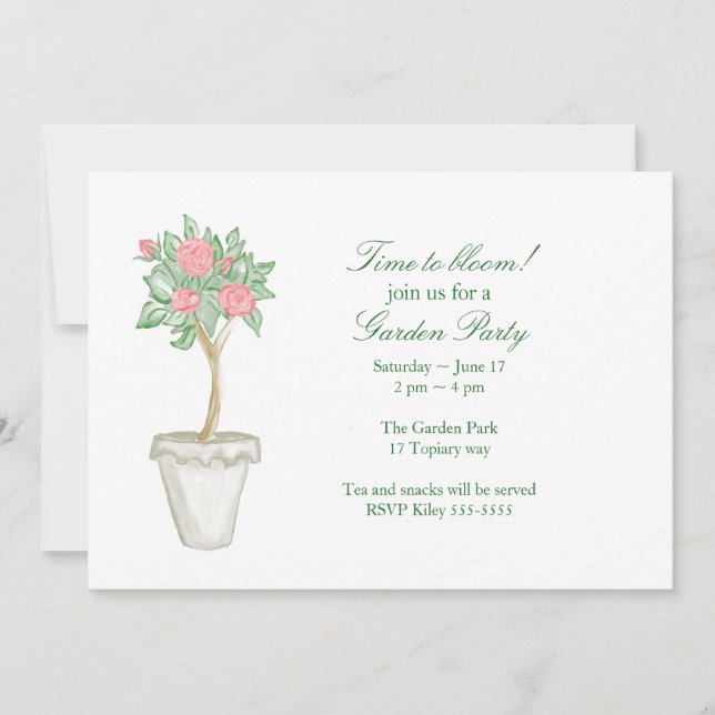 Invitación Fiesta en el jardín (Anverso)