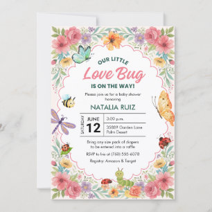 Invitación Fiesta en el Jardín de Mariquitas para la Llegada