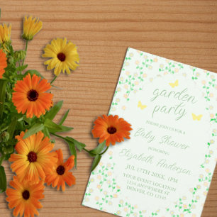 Invitación Fiesta en el Jardín para Baby Shower de Género Neu